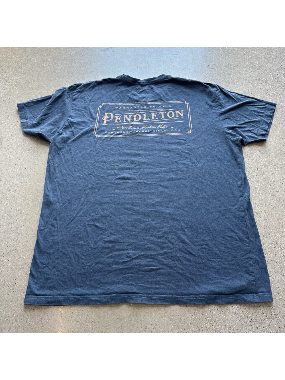 Pendleton Shirt Mens Medium Blue Warranted To Be A Pendleton Graphic Tee